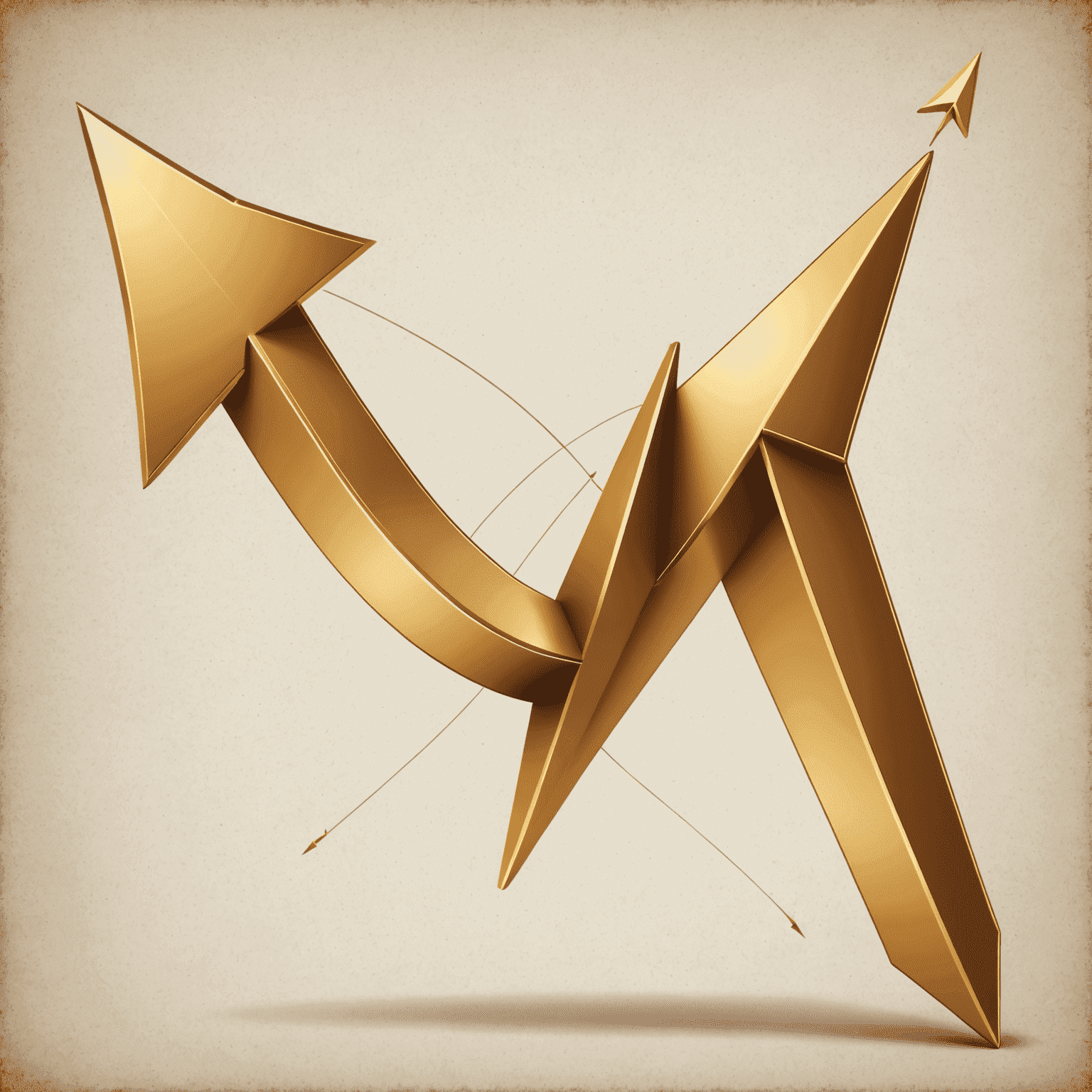 Custom illustration of a rising arrow graph with gold accents, symbolizing financial growth and empowerment