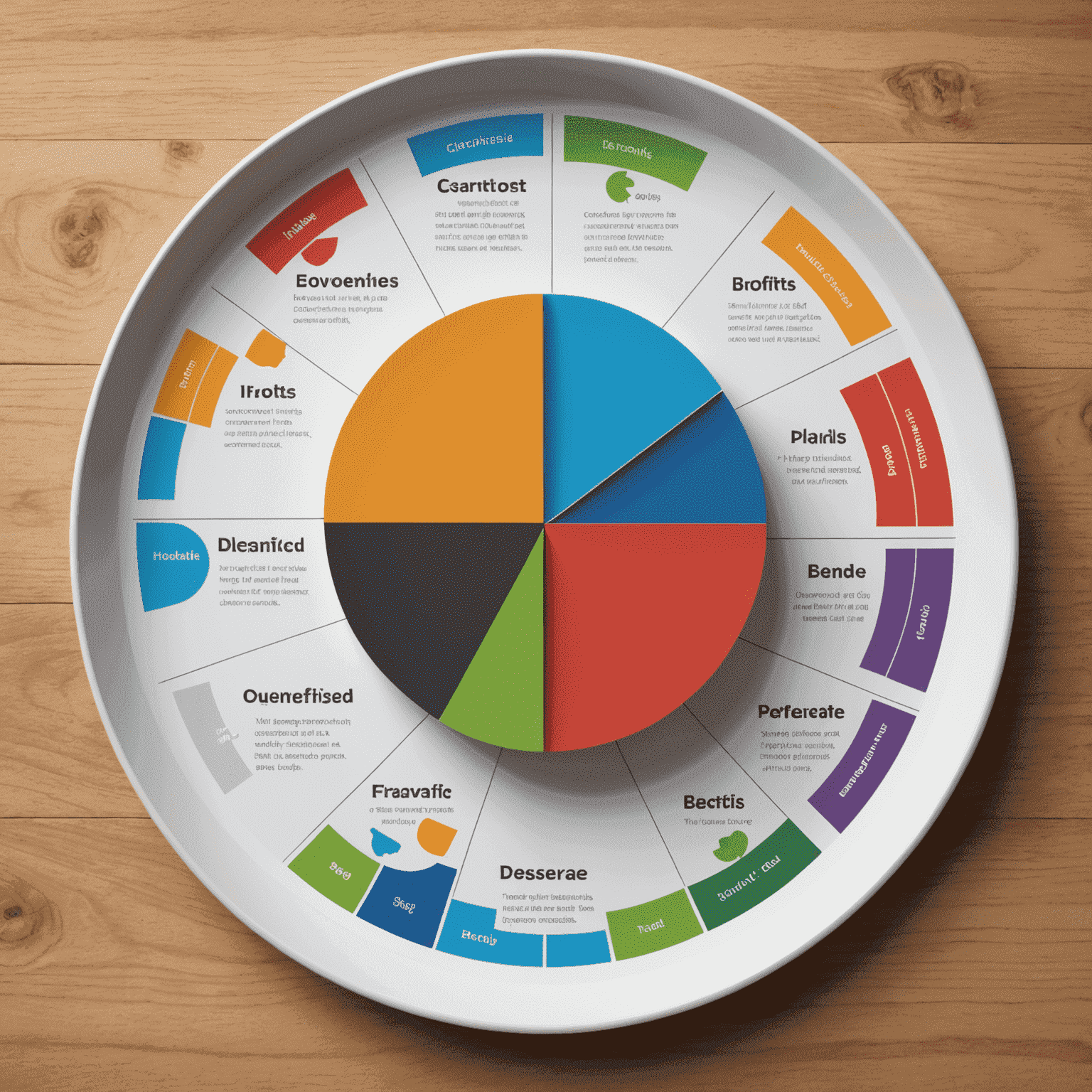 Illustration showing various investment types like stocks, bonds, real estate, and commodities arranged in a balanced pie chart, symbolizing a well-diversified portfolio